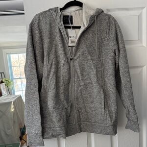 Figs Heather Gray Zip-Up Jacket